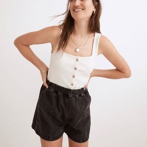 Madewell Denim Easy Pull-On Shorts in Lunar Wash: TENCEL™ Denim Edition